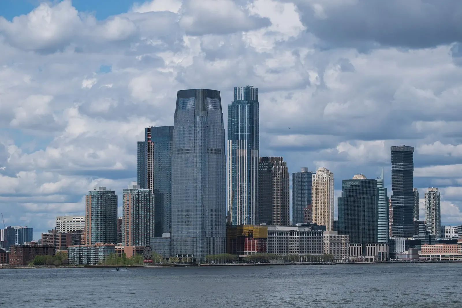The Jersey City waterfront skyline seen across the Hudson River